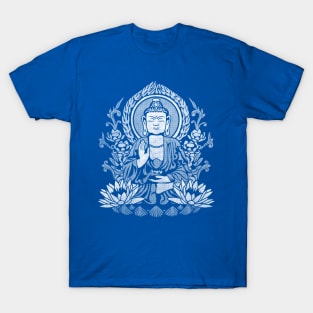 Siddhartha Gautama Buddha - White Halftone T-Shirt